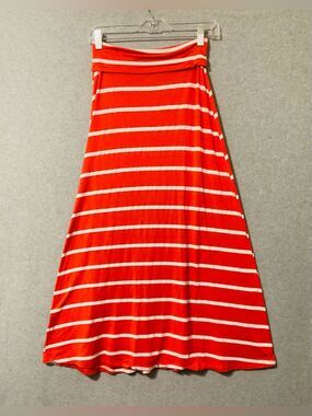 Promesa Striped maxi Skirt orange and white Sz S